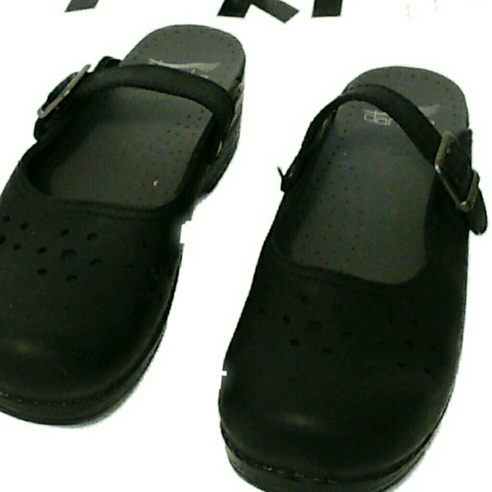 Dansko brushed black vented Mary Jane slides sz 39 - Picture 2 of 5